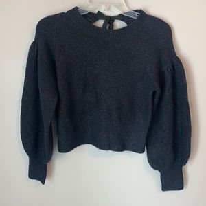 NWT 1901 S Black/ gold glitter cropped sweater